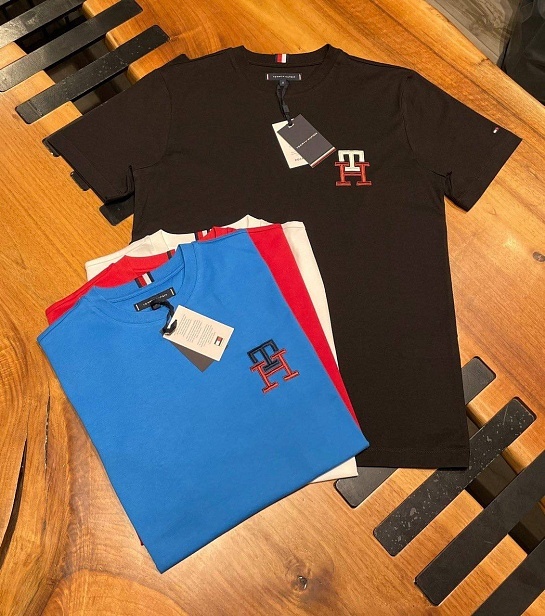 Футболка красного цвета Tommy Hilfiger logo-embroidered
