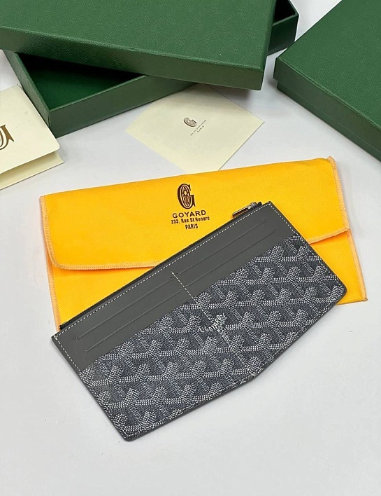 Кожаный кошелек Goyard Insert Louise Premium 21x11см - Grey