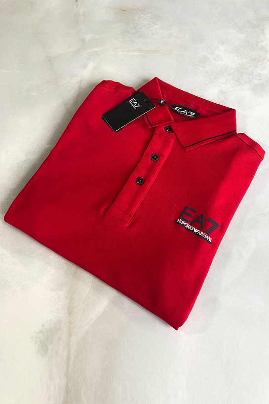 Мужское красное поло Emporio Armani 7
