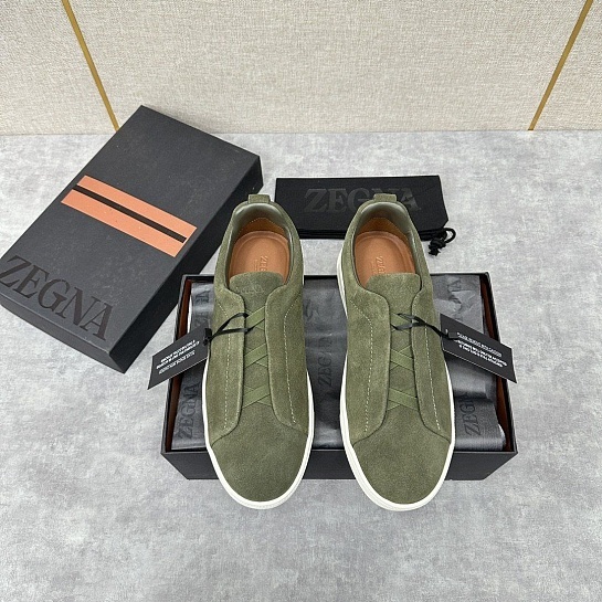 Мужские кроссовки Ermenegildo Zegna Triple Stitch Suede - Green