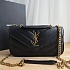 Кожаная чёрная сумка Yves Saint Laurent LouLou 26x14 см