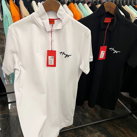 Поло чёрного цвета Hugo Boss Daipo logo-embroidered