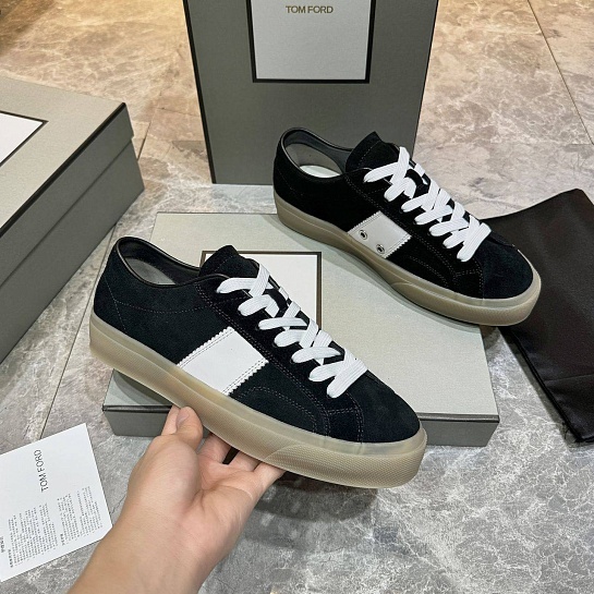 Замшевые кроссовки Tom Ford Cambridge - Black / White