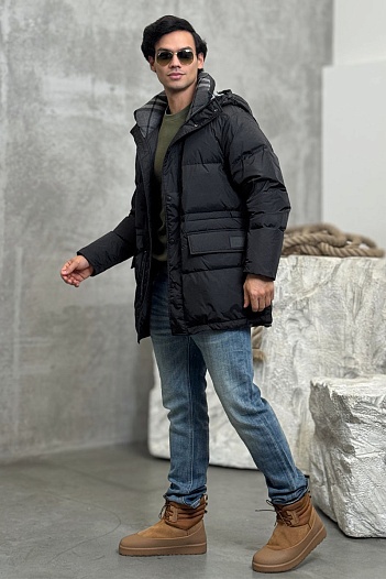 Мужская чёрная парка Burberry Haworth   