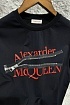 Мужская футболка Alexander McQueen zipped logo - Black