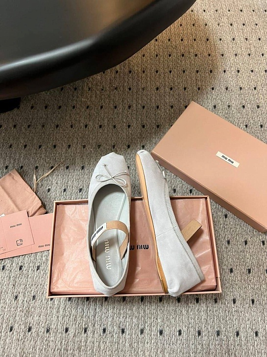 Женские замшевые балетки MIU MIU premium