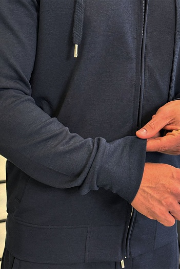 Кофта на молнии Dolce & Gabbana logo plaque - Navy   