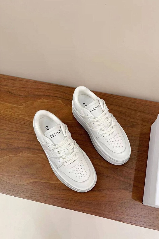 Женские кожаные кроссовки на платформе Celine