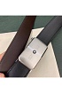 Кожаный чёрный ремень Montblanc 125x3.5 см