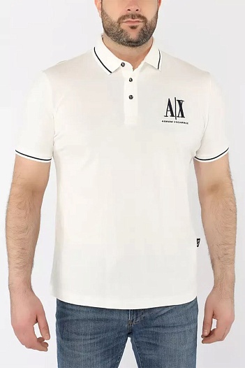 Белое поло Armani Exchange embroidered-logo   