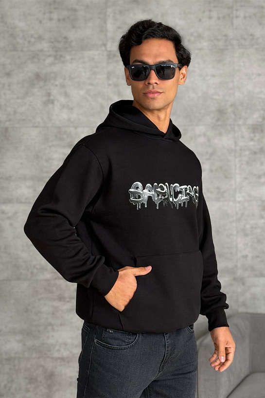 Худи чёрного цвета Balenciaga Slime logo-print