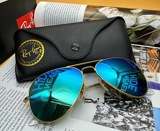 Солнцезащитные очки Ray-Ban Aviator Large Metal - Blue Mirrored   