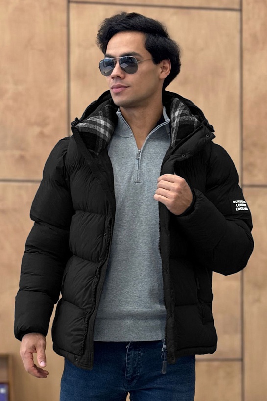 Чёрная куртка со съёмными рукавами Burberry Lockwell logo-patch