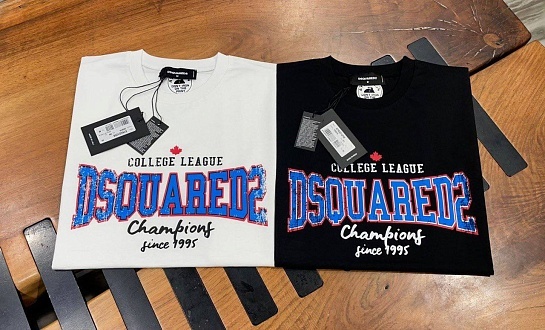 Мужская чёрная футболка Dsquared2 College logo-print