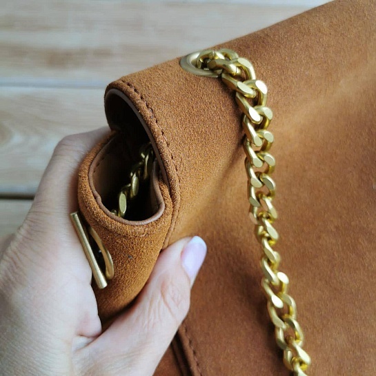 Женская замшевая сумка Yves Saint Laurent 32x19 см