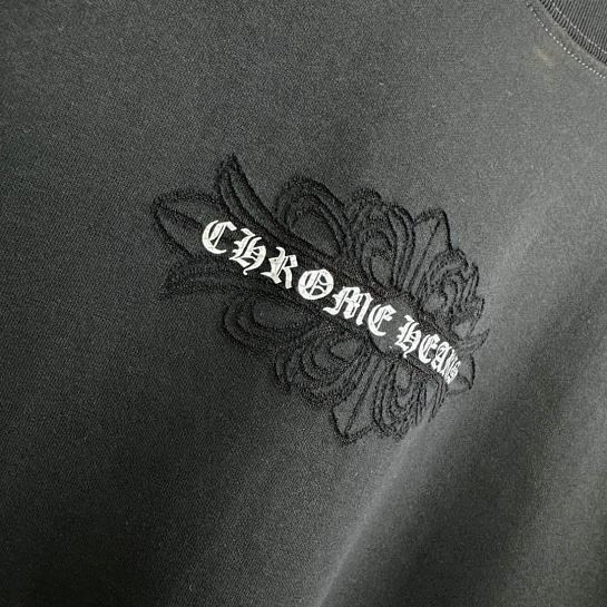 Тёмно-серая оверсайз футболка Chrome Hearts Premium