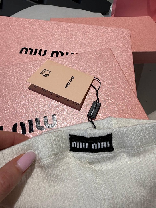 Женские кашемировые колготы MIU MIU белого цвета