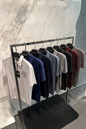 Мужское поло Stefano Ricci Eagle zip-neck - Grey   