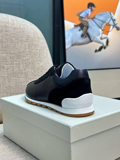 Женские комбинированные кроссовки Brunello Cucinelli low-top premium   