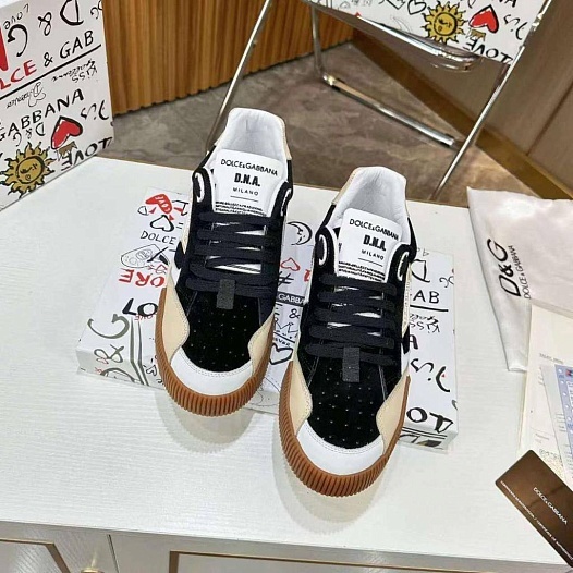 Комбинированные кроссовки Dolce & Gabbana Miami - Beige / Black   