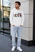 Мужское белое худи Dsquared2 Icon Splatter logo-print