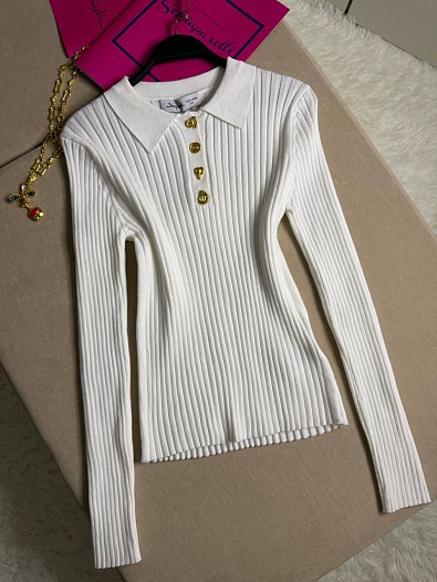 Женское поло с длинным рукавом Schiaparelli premium - White   