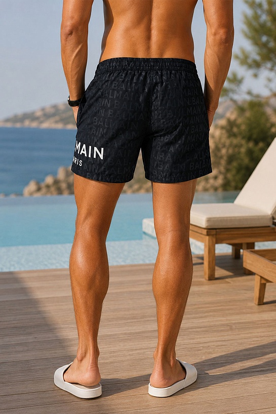 Мужские чёрные шорты Balmain Paris