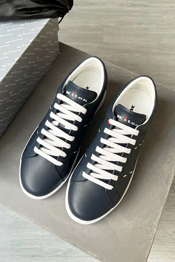Кожаные кроссовки Kiton - Navy   