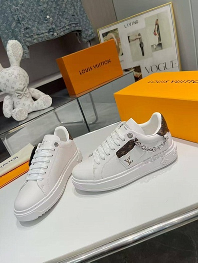 Женские кожаные кроссовки Louis Vuitton Time Out - White   