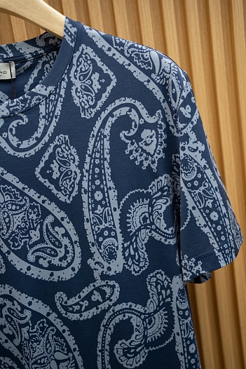 Синяя футболка с узором пейсли Etro Premium   