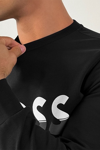 Чёрный свитшот Hugo Boss Salbo 1 Logo-print   
