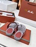 Женские замшевые шлёпанцы Loro Piana Premium - Grey
