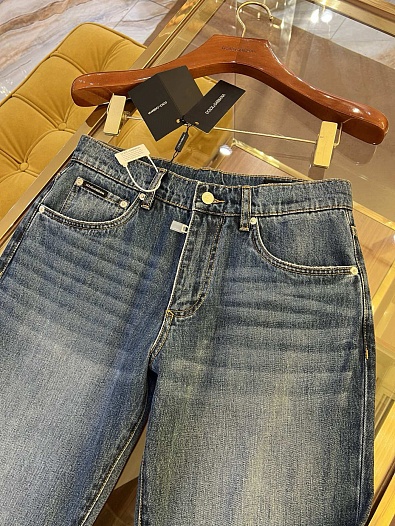 Мужские синие джинсы Dolce & Gabbana classic fit Premium   