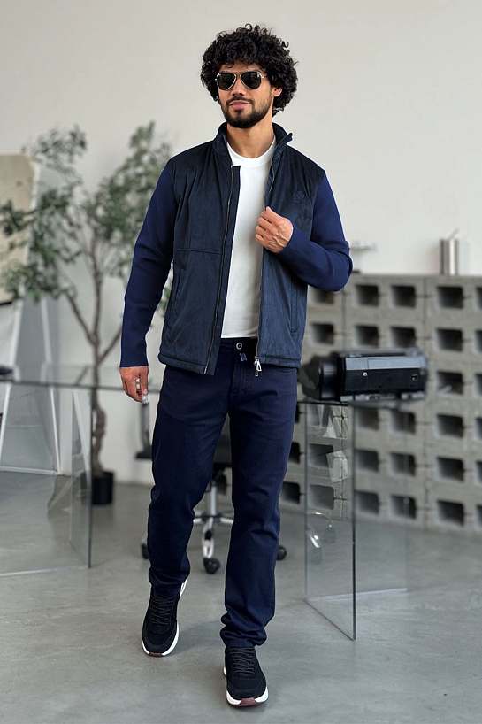 Мужская куртка Loro Piana синего цвета