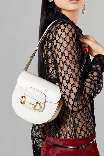 Женская сумка Gucci Horsebit 1955 mini 19x18 см - White   