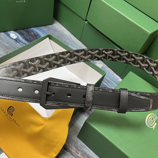 Кожаный ремень Goyard Honore Goyardine premium   