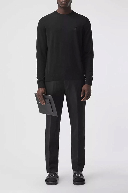 Мужской чёрный джемпер Burberry TB logo-embroidered