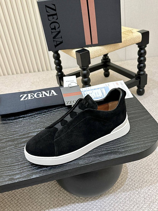 Мужские кроссовки Ermenegildo Zegna Triple Stitch - Black