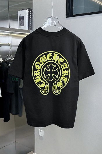 Чёрная оверсайз футболка Chrome Hearts Premium   