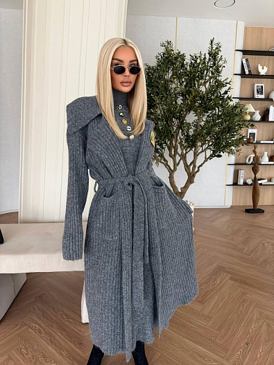 Женский костюм двойка Schiaparelli Premium - Grey   