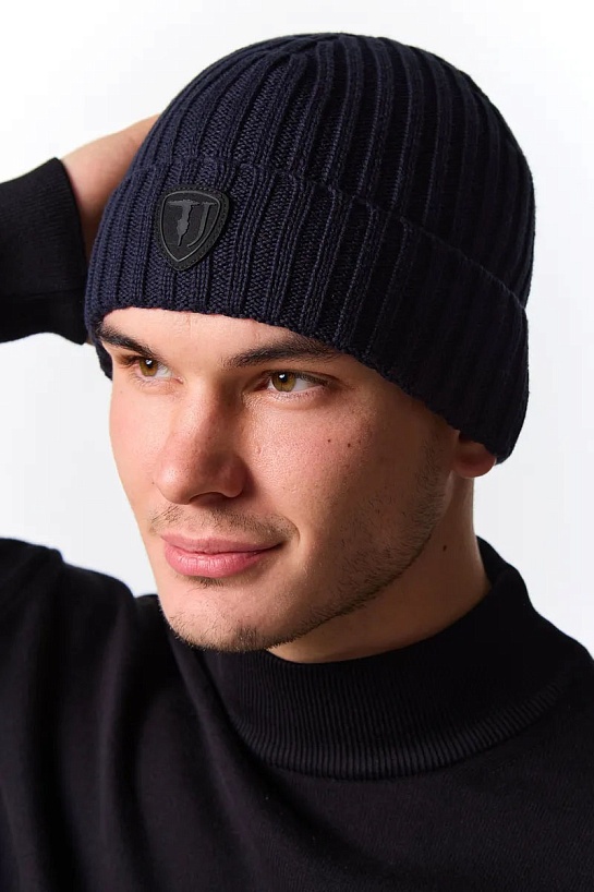 Мужская шапка Trussardi logo-patch - Navy