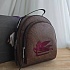 Кожаный рюкзак Etro с узором плейсли 30x24 см