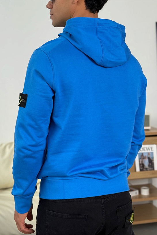 Мужское худи синего цвета Stone Island Compass-patch