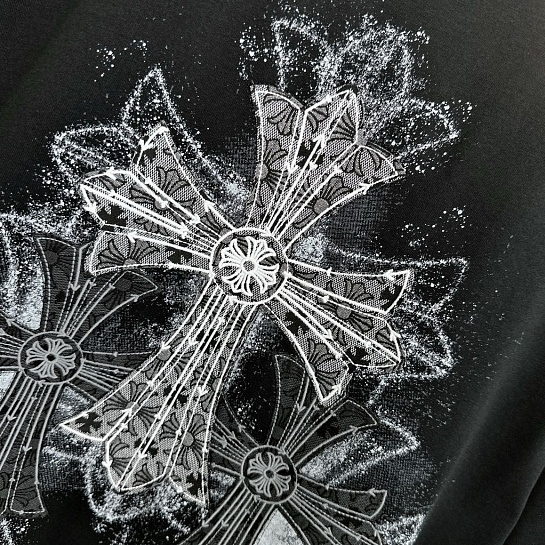 Чёрная оверсайз футболка Chrome Hearts Premium