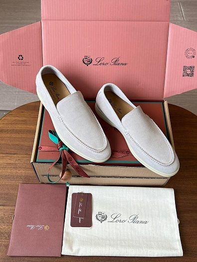 Замшевые лоферы Loro Piana Premium - White   