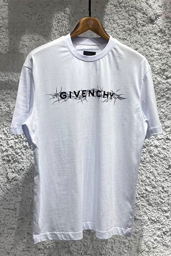 Белая оверсайз футболка Givenchy Barbed Wire-print   