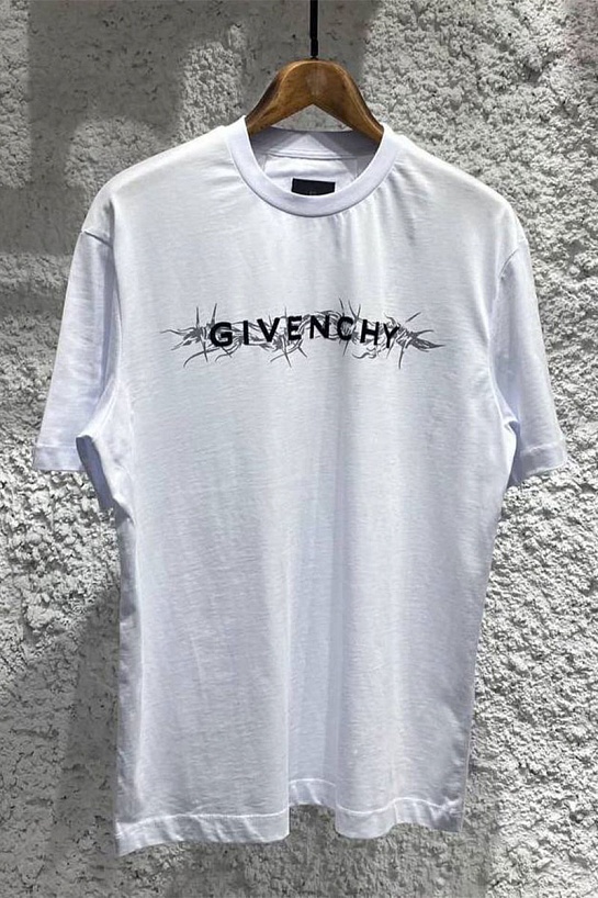 Белая оверсайз футболка Givenchy Barbed Wire-print
