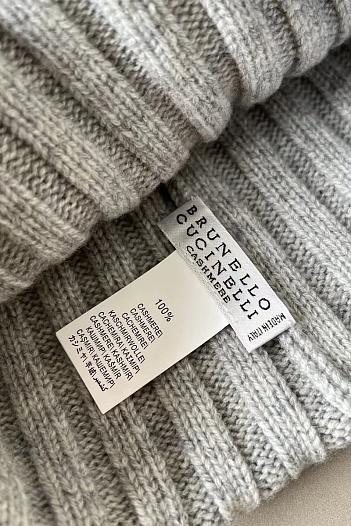 Кашемировый шарф Brunello Cucinelli Premium - Grey   