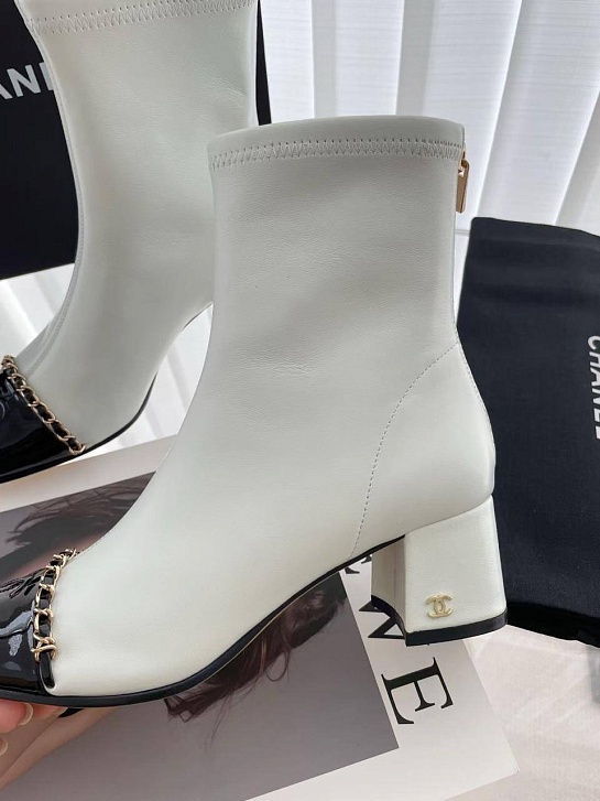 Женские кожаные сапоги Chanel premium
