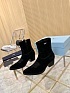 Женские замшевые сапоги Prada premium - Black